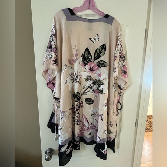 New! Vince Camuto Lily Botanical Floral Kimono Cardigan, Wrap Rayon OSFM - Picture 10 of 16